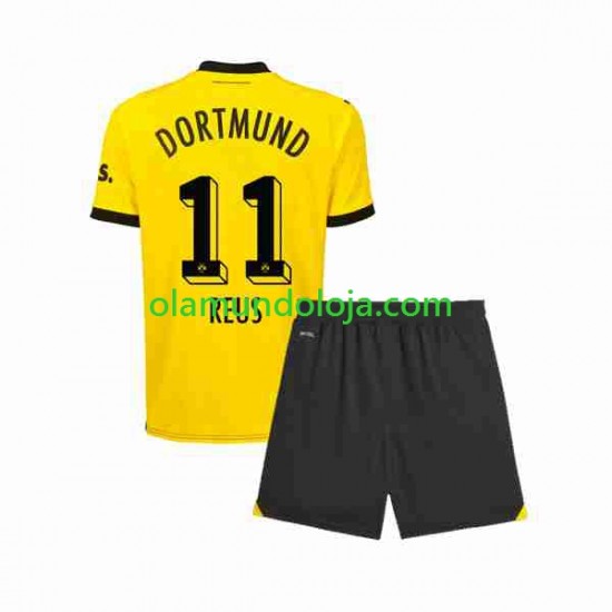 Camisola Borussia Dortmund Marco Reus 11 Criança Equipamento Primeiro 2023-2024 Manga Curta